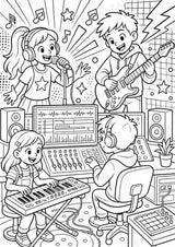 Musikproduktion POP Art Ausmalbilder 15 Malvorlagen – Materialseite 15