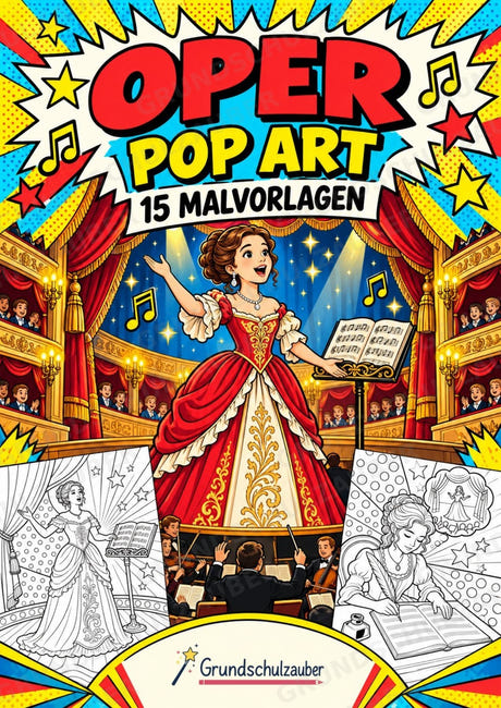 Oper POP Art Ausmalbilder 15 Malvorlagen – Cover