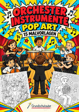Orchesterinstrumente POP Art Ausmalbilder 15 Malvorlagen – Cover