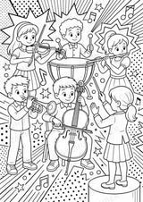 Orchesterinstrumente POP Art Ausmalbilder 15 Malvorlagen – Materialseite 2