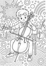 Orchesterinstrumente POP Art Ausmalbilder 15 Malvorlagen – Materialseite 4