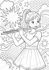 Orchesterinstrumente POP Art Ausmalbilder 15 Malvorlagen – Materialseite 5