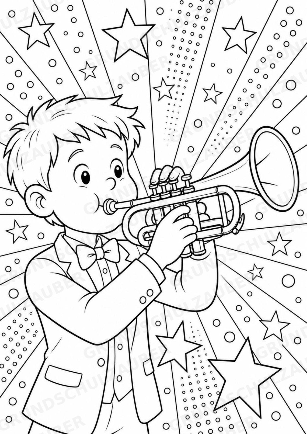 Orchesterinstrumente POP Art Ausmalbilder 15 Malvorlagen – Materialseite 10