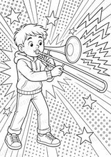 Orchesterinstrumente POP Art Ausmalbilder 15 Malvorlagen – Materialseite 11