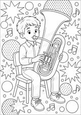 Orchesterinstrumente POP Art Ausmalbilder 15 Malvorlagen – Materialseite 12