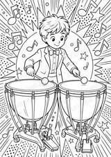 Orchesterinstrumente POP Art Ausmalbilder 15 Malvorlagen – Materialseite 14
