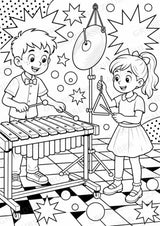 Orchesterinstrumente POP Art Ausmalbilder 15 Malvorlagen – Materialseite 15