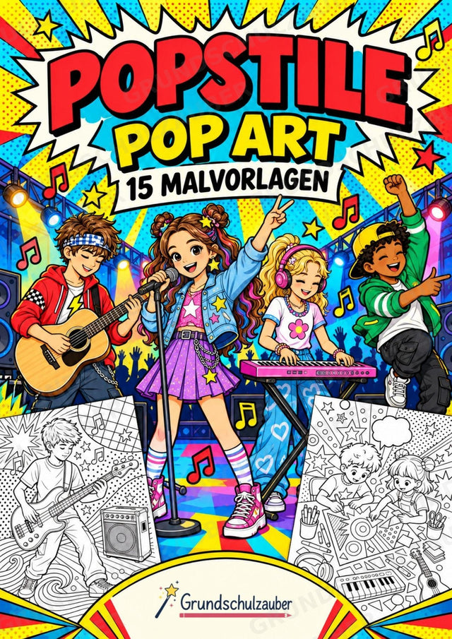 Popstile POP Art Ausmalbilder 15 Malvorlagen – Cover