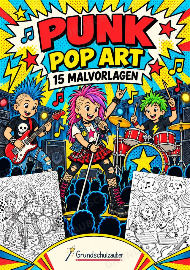 Punk POP Art Ausmalbilder 15 Malvorlagen – Cover
