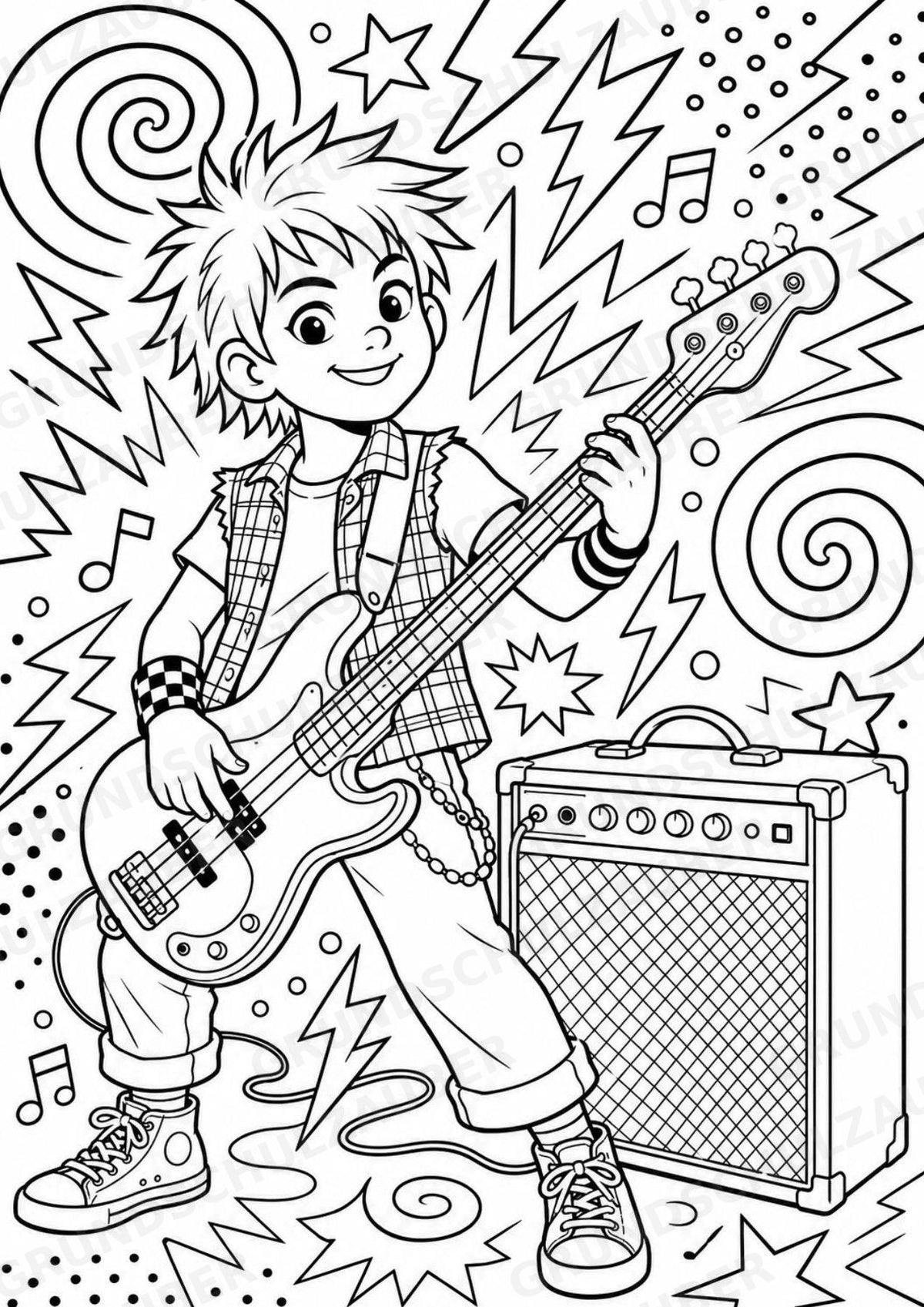 Punk POP Art Ausmalbilder 15 Malvorlagen – Materialseite 5