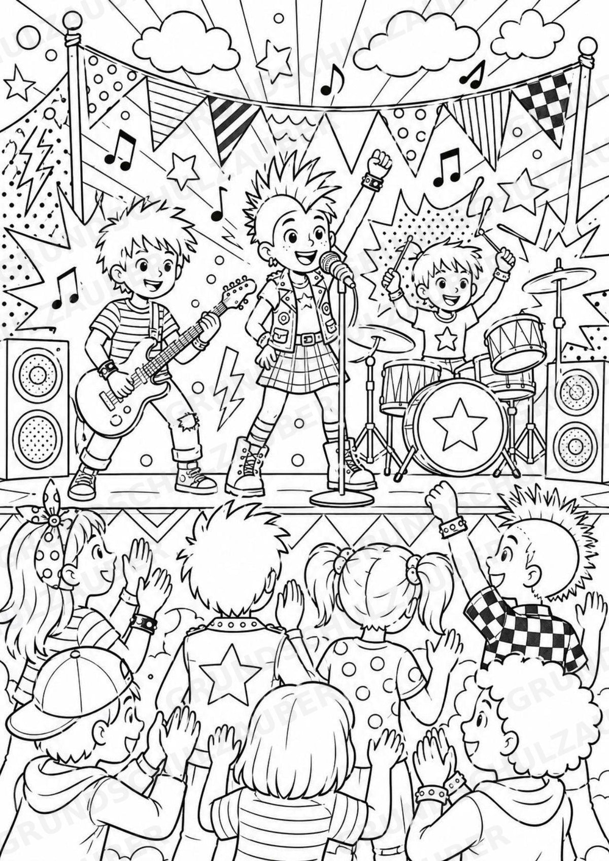 Punk POP Art Ausmalbilder 15 Malvorlagen – Materialseite 11