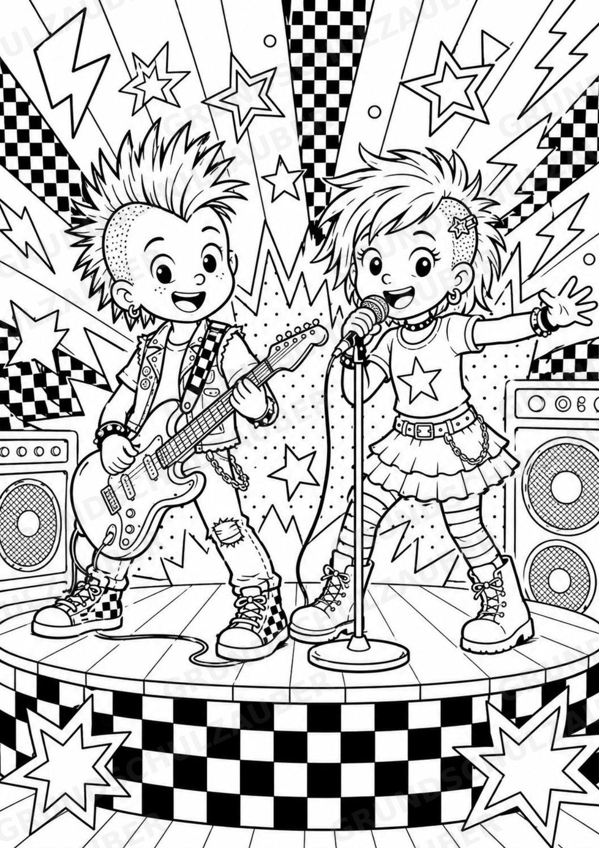 Punk POP Art Ausmalbilder 15 Malvorlagen – Materialseite 14