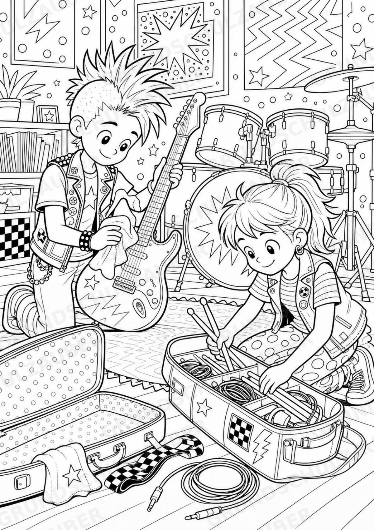 Punk POP Art Ausmalbilder 15 Malvorlagen – Materialseite 15