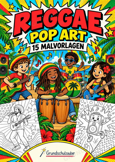 Reggae POP Art Ausmalbilder 15 Malvorlagen – Cover