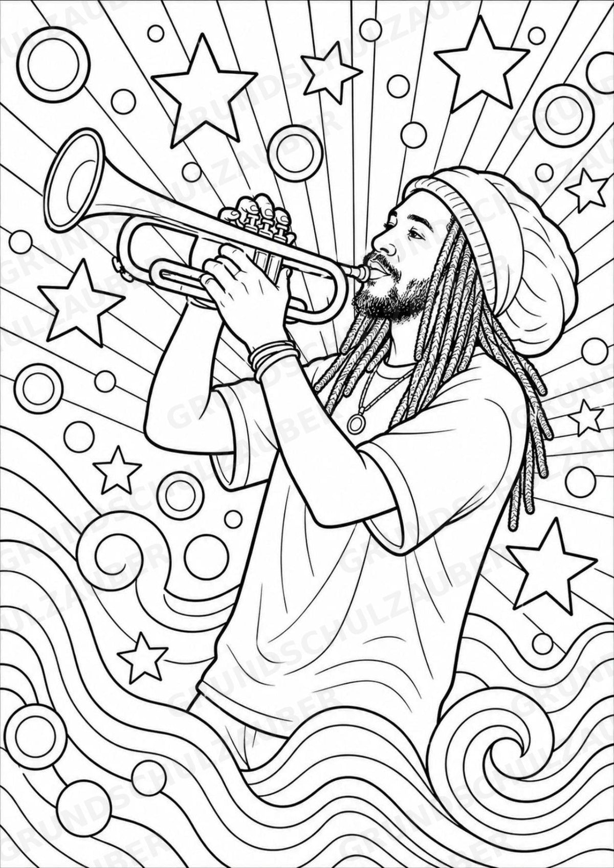 Reggae POP Art Ausmalbilder 15 Malvorlagen – Materialseite 8