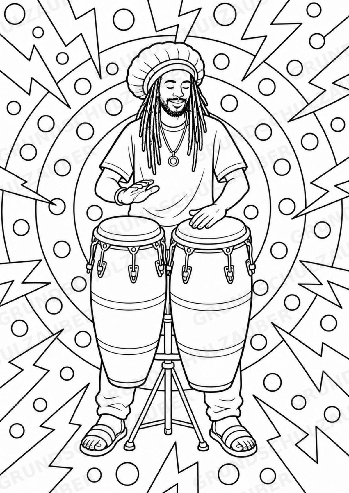 Reggae POP Art Ausmalbilder 15 Malvorlagen – Materialseite 9