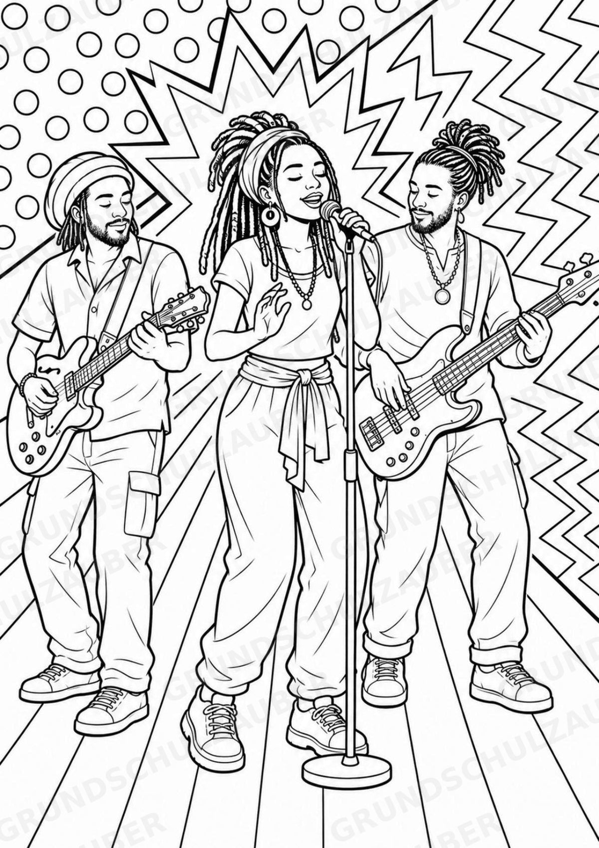 Reggae POP Art Ausmalbilder 15 Malvorlagen – Materialseite 10