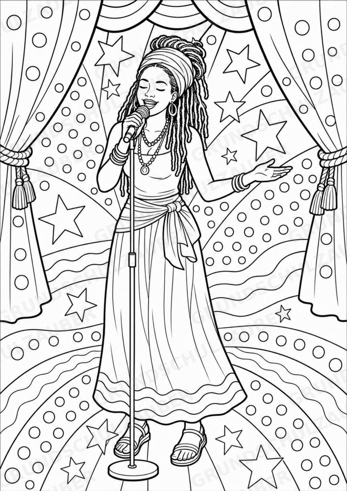 Reggae POP Art Ausmalbilder 15 Malvorlagen – Materialseite 13