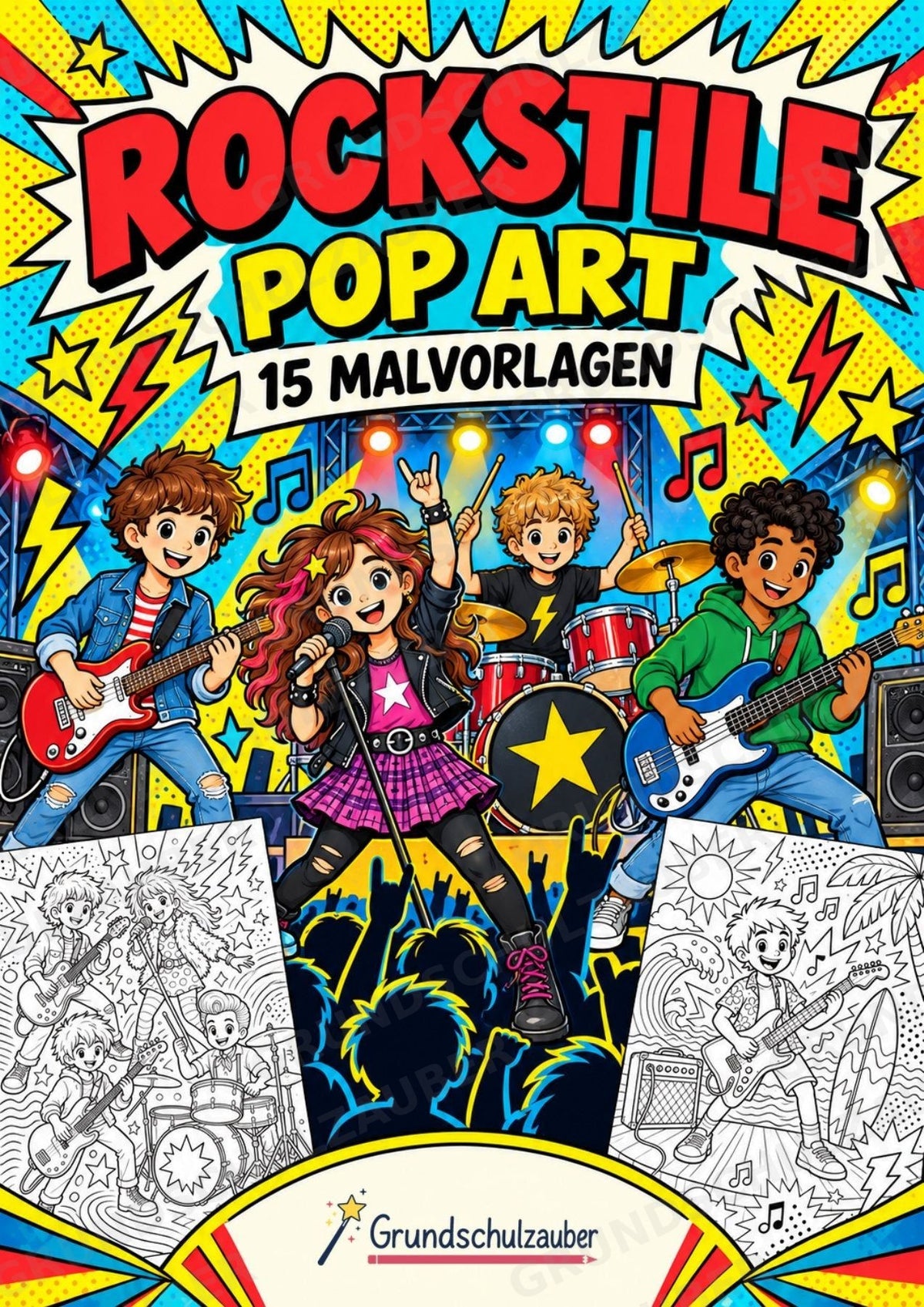 Rockstile POP Art Ausmalbilder 15 Malvorlagen – Cover
