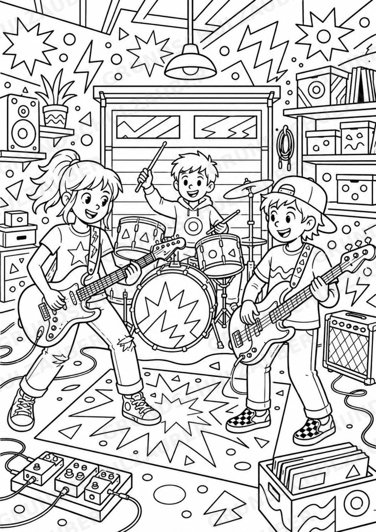 Rockstile POP Art Ausmalbilder 15 Malvorlagen – Materialseite 11