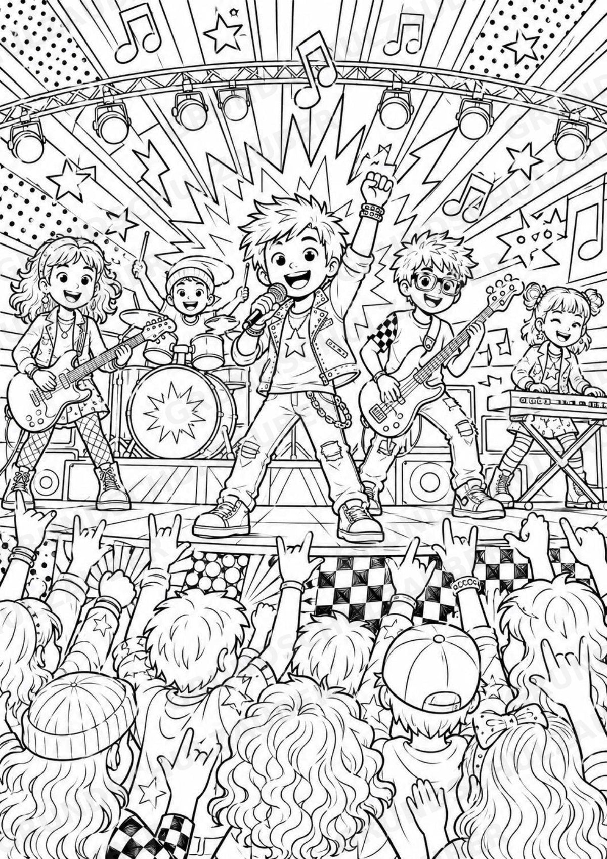 Rockstile POP Art Ausmalbilder 15 Malvorlagen – Materialseite 14