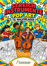 Streichinstrumente POP Art Ausmalbilder 15 Malvorlagen – Cover