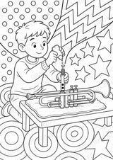 Trompete POP Art Ausmalbilder 15 Malvorlagen – Materialseite 14