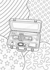 Trompete POP Art Ausmalbilder 15 Malvorlagen – Materialseite 16