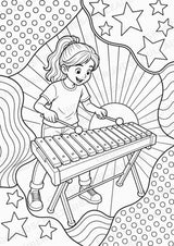 Xylophon POP Art Ausmalbilder 15 Malvorlagen – Materialseite 2