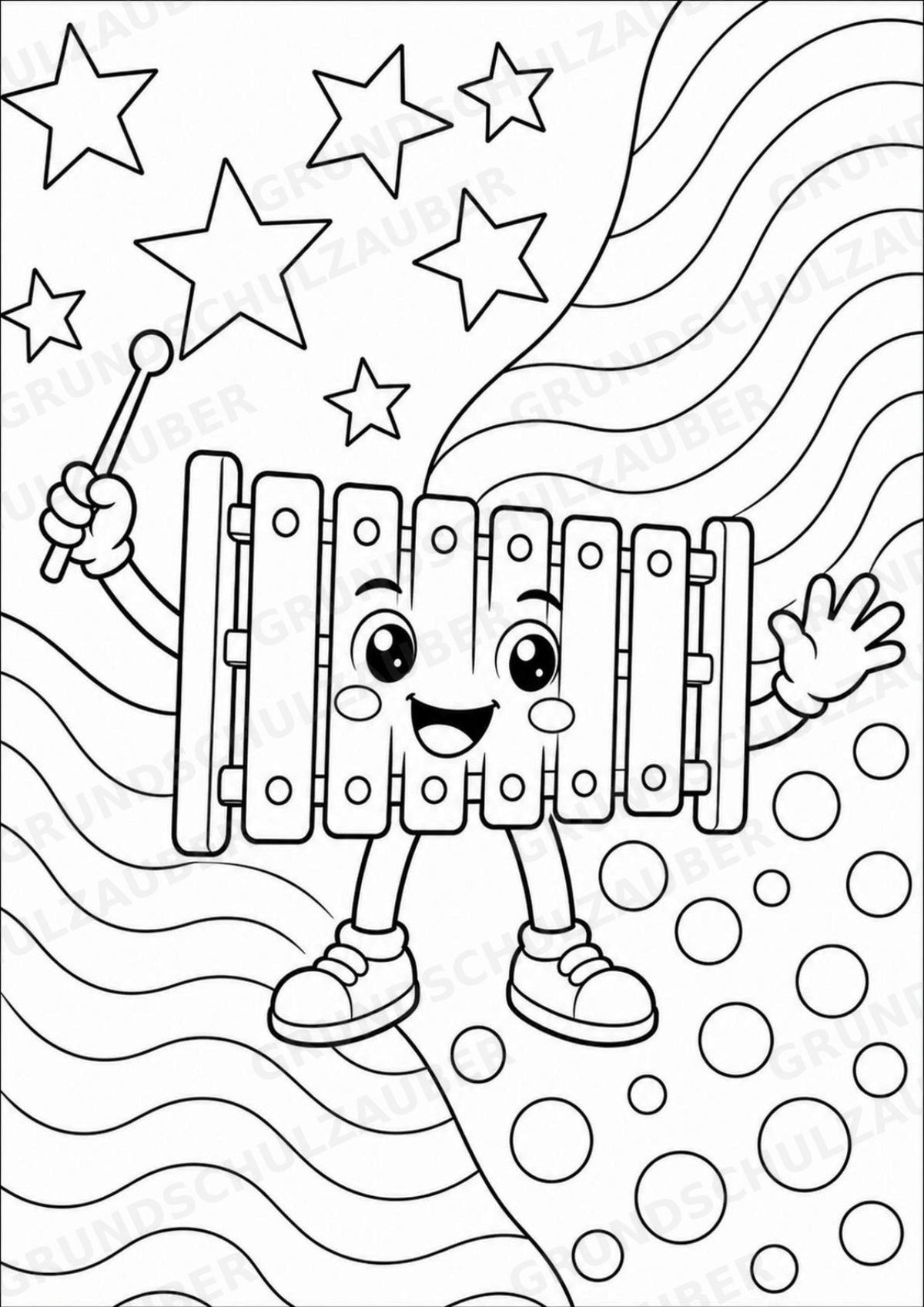 Xylophon POP Art Ausmalbilder 15 Malvorlagen – Materialseite 11