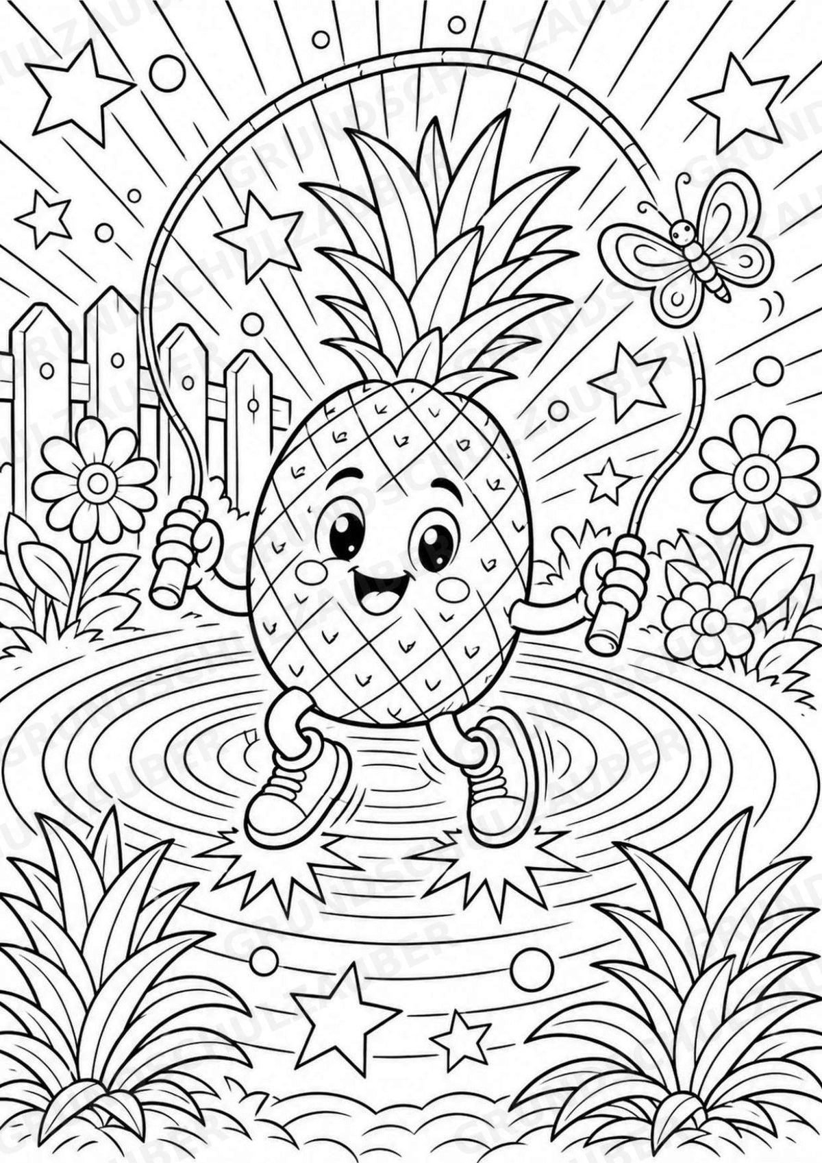 Ananas POP Art Ausmalbilder 15 Malvorlagen – Materialseite 3
