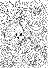 Ananas POP Art Ausmalbilder 15 Malvorlagen – Materialseite 6
