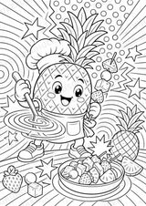 Ananas POP Art Ausmalbilder 15 Malvorlagen – Materialseite 8