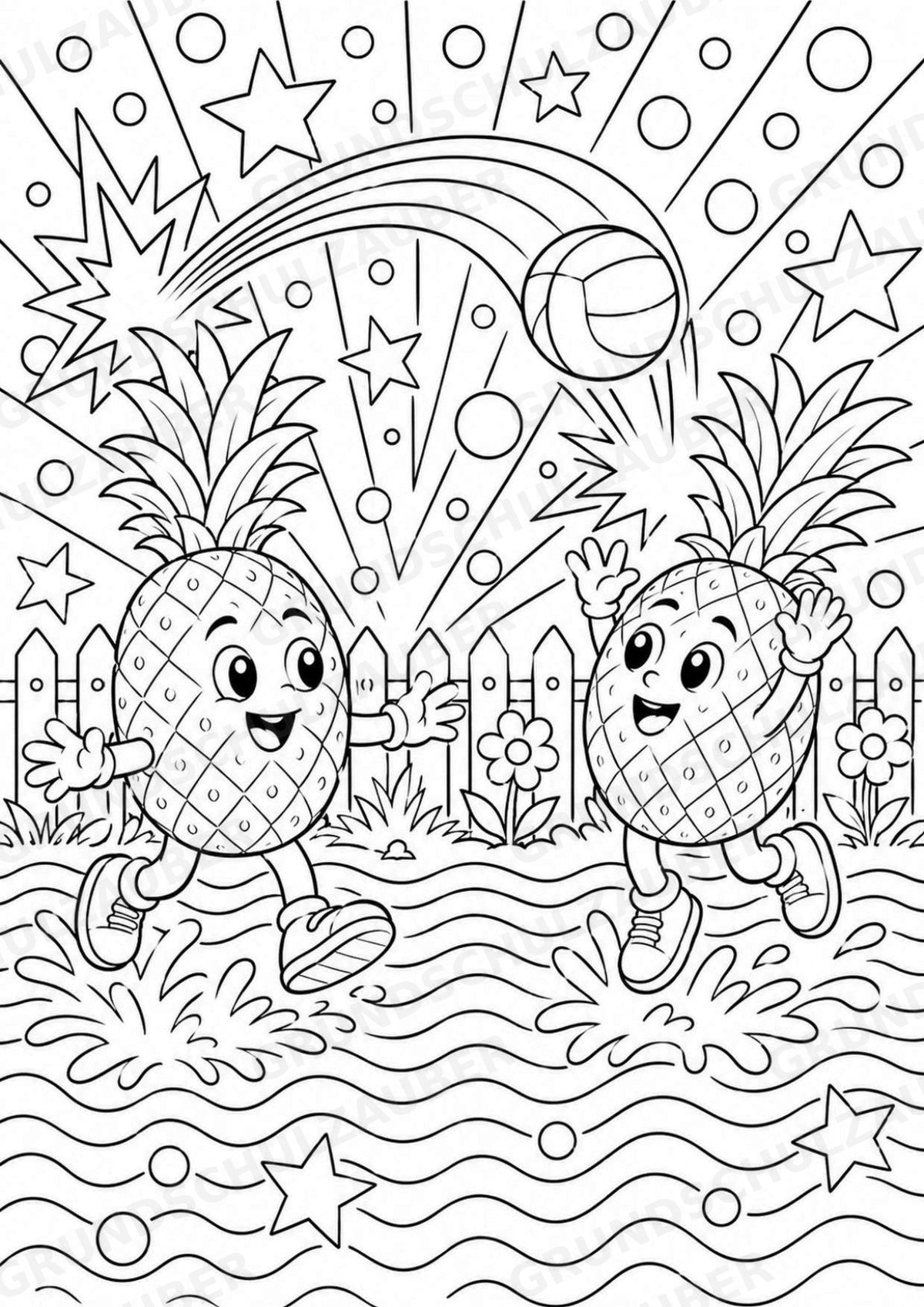 Ananas POP Art Ausmalbilder 15 Malvorlagen – Materialseite 11