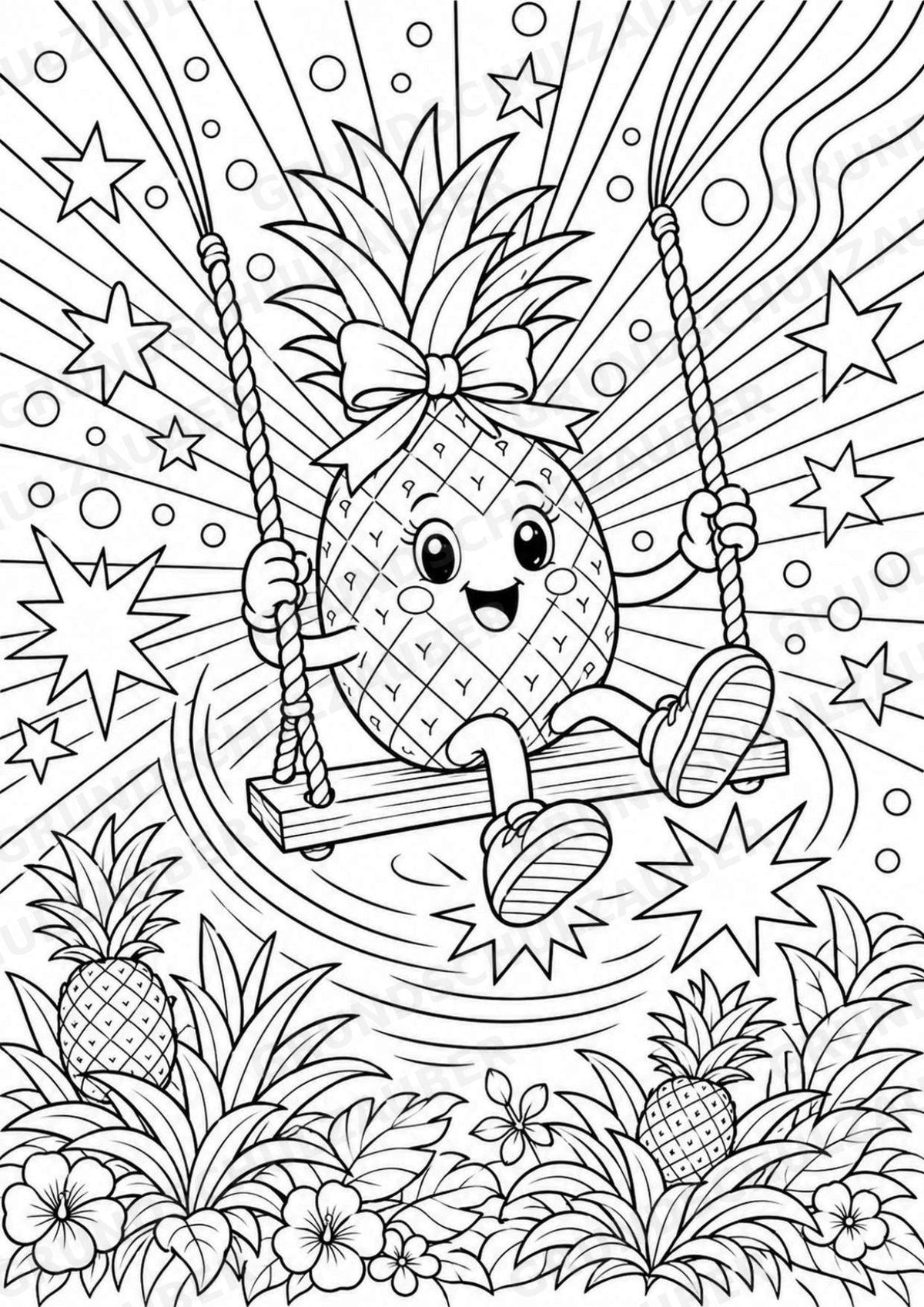 Ananas POP Art Ausmalbilder 15 Malvorlagen – Materialseite 13