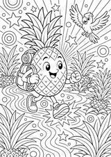 Ananas POP Art Ausmalbilder 15 Malvorlagen – Materialseite 16