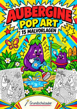 Aubergine POP Art Ausmalbilder 15 Malvorlagen – Cover