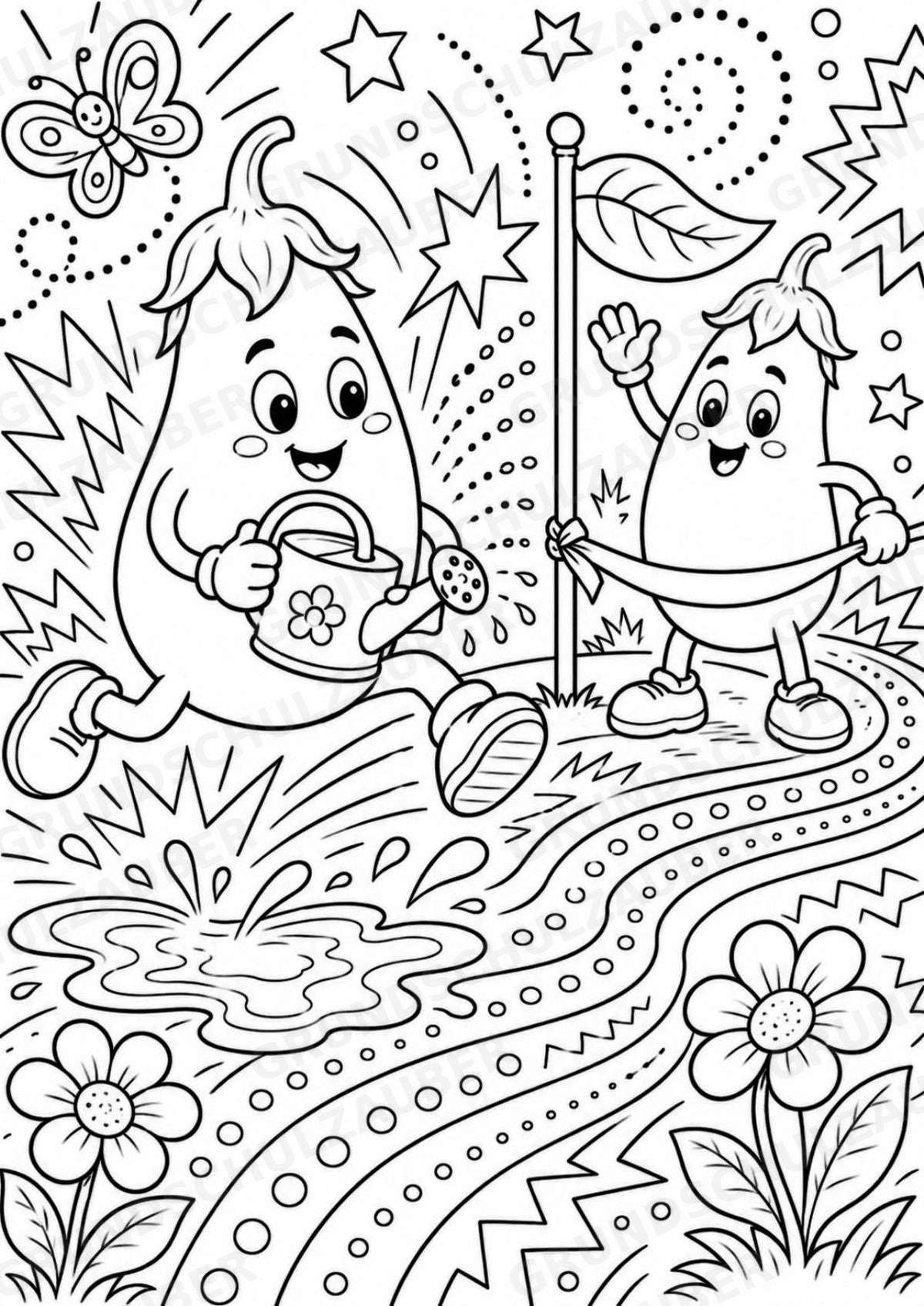 Aubergine POP Art Ausmalbilder 15 Malvorlagen – Materialseite 2