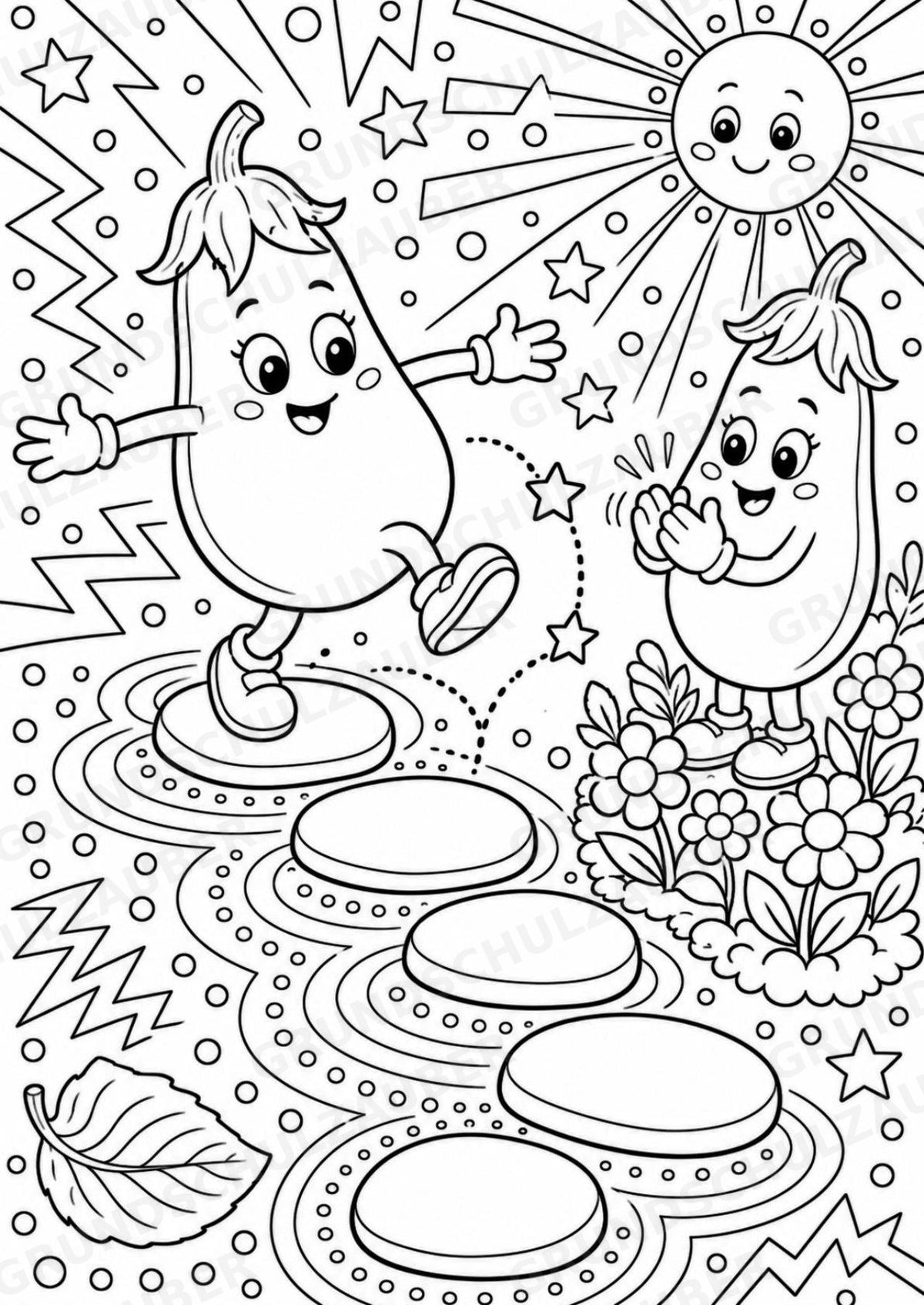Aubergine POP Art Ausmalbilder 15 Malvorlagen – Materialseite 3