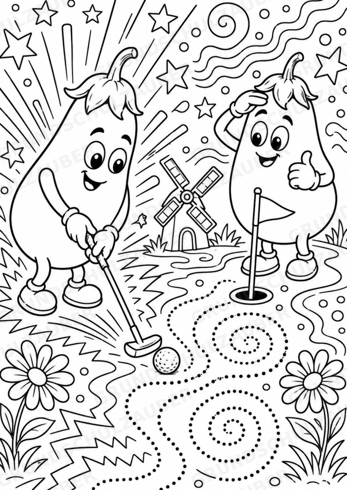Aubergine POP Art Ausmalbilder 15 Malvorlagen – Materialseite 6