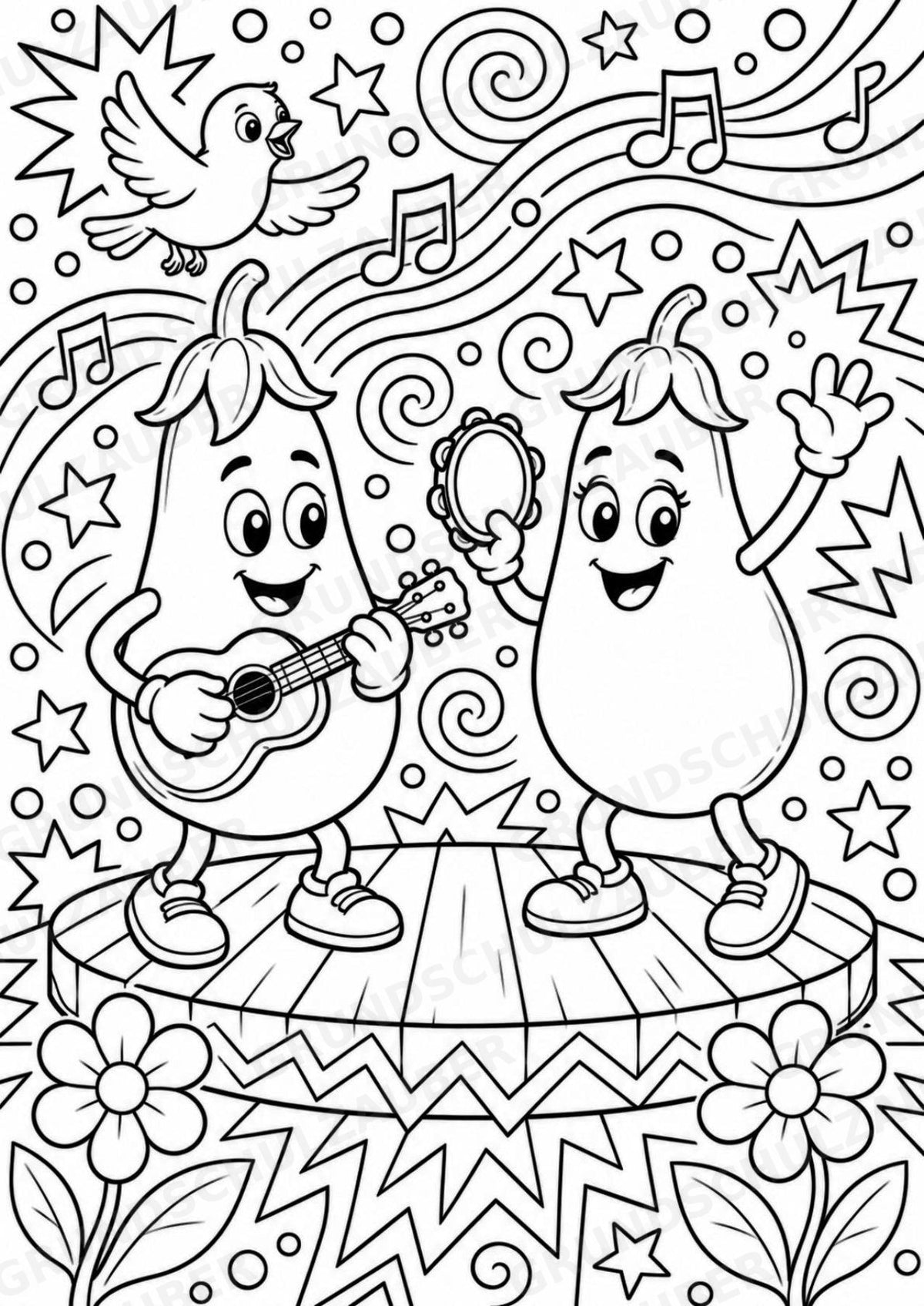 Aubergine POP Art Ausmalbilder 15 Malvorlagen – Materialseite 8