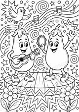 Aubergine POP Art Ausmalbilder 15 Malvorlagen – Materialseite 8
