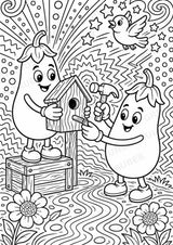 Aubergine POP Art Ausmalbilder 15 Malvorlagen – Materialseite 10
