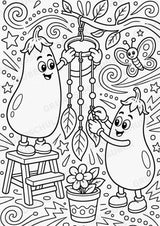 Aubergine POP Art Ausmalbilder 15 Malvorlagen – Materialseite 13