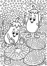 Aubergine POP Art Ausmalbilder 15 Malvorlagen – Materialseite 15