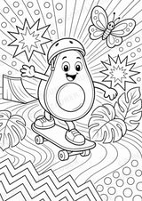 Avocado POP Art Ausmalbilder 15 Malvorlagen – Materialseite 2