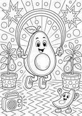 Avocado POP Art Ausmalbilder 15 Malvorlagen – Materialseite 6