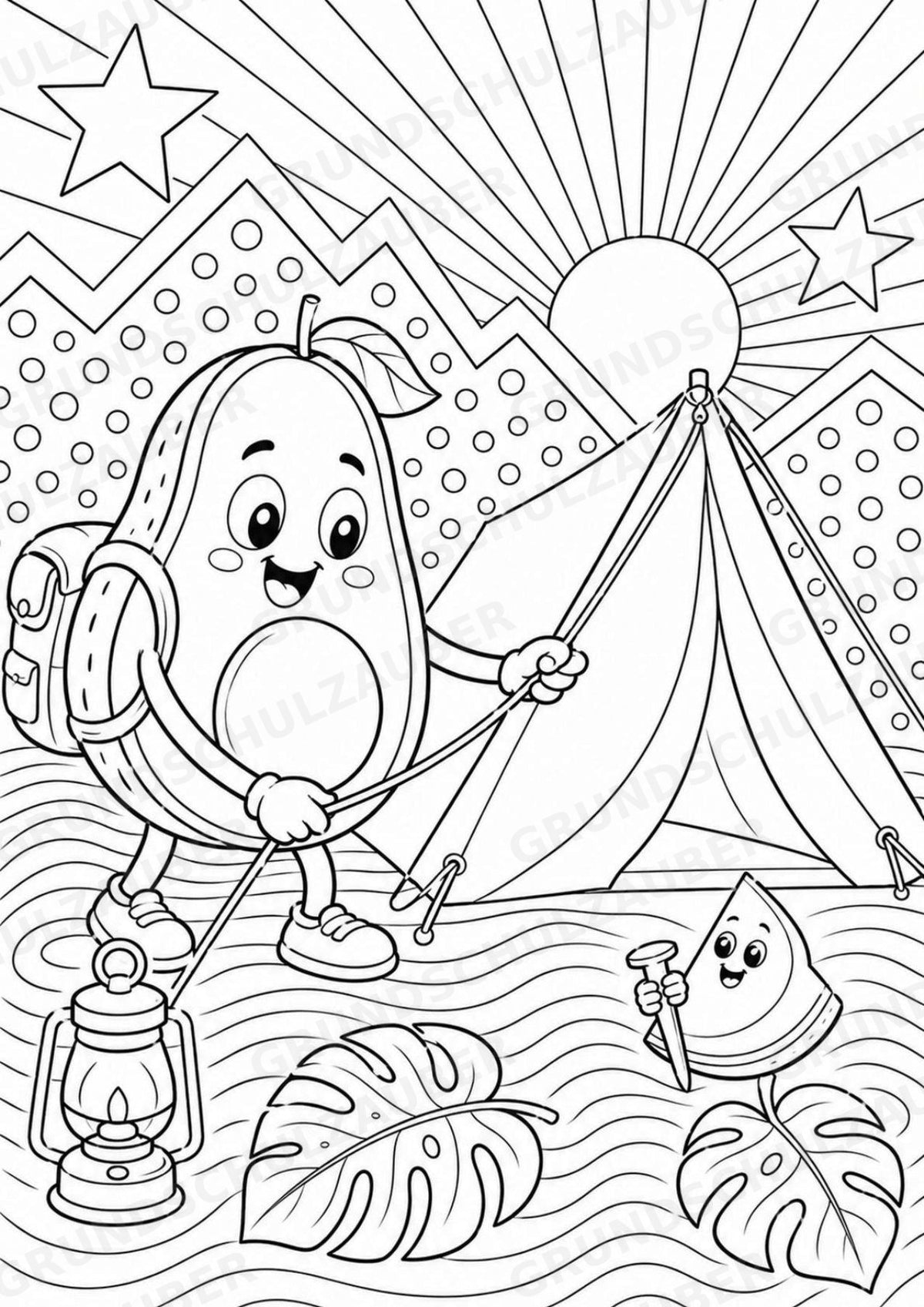 Avocado POP Art Ausmalbilder 15 Malvorlagen – Materialseite 7