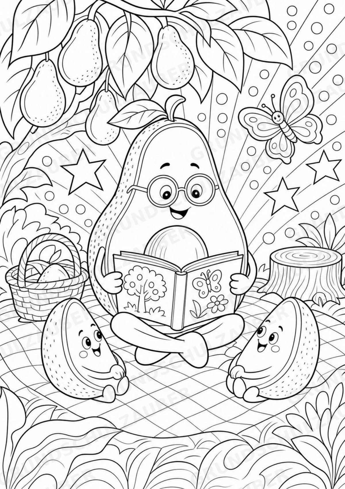 Avocado POP Art Ausmalbilder 15 Malvorlagen – Materialseite 8