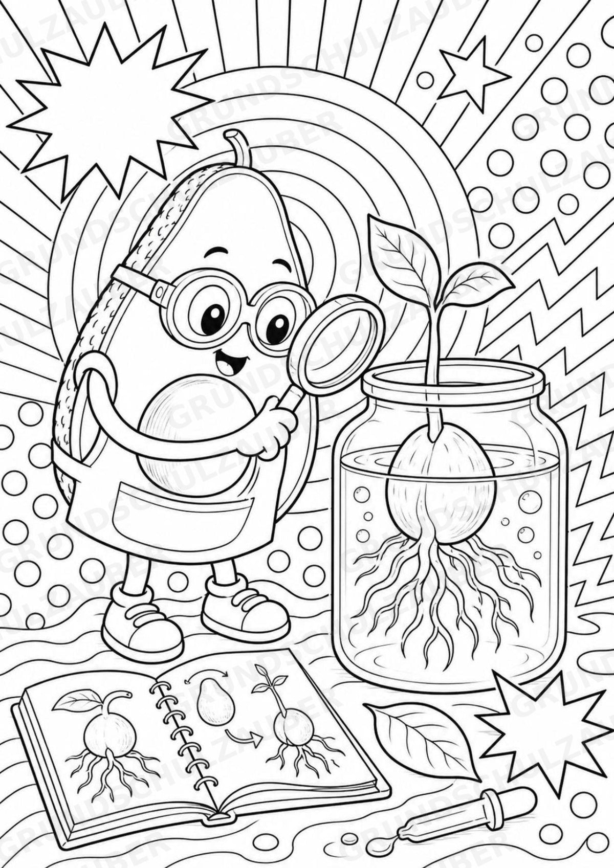 Avocado POP Art Ausmalbilder 15 Malvorlagen – Materialseite 11